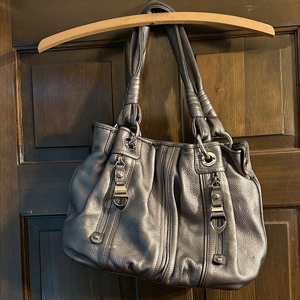 Genuine Leather B. Makowsky Metallic Handbag